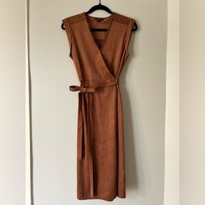 NWT: Banana Republic Vegan Suede Wrap Dress